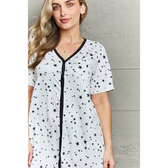MOON NITE Quilted Quivers Button Down Sleepwear Dress - Picture 6 of 6